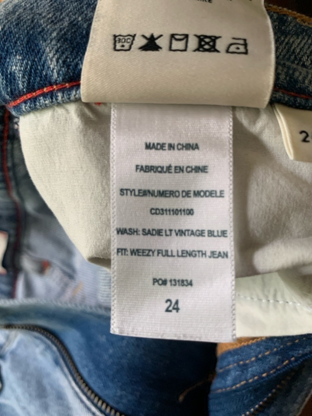 ALICE +OLIVIA Weezy High Rise Jean in Sadie Light Vintage Blue wash - Size 24 - Picture 10 of 11